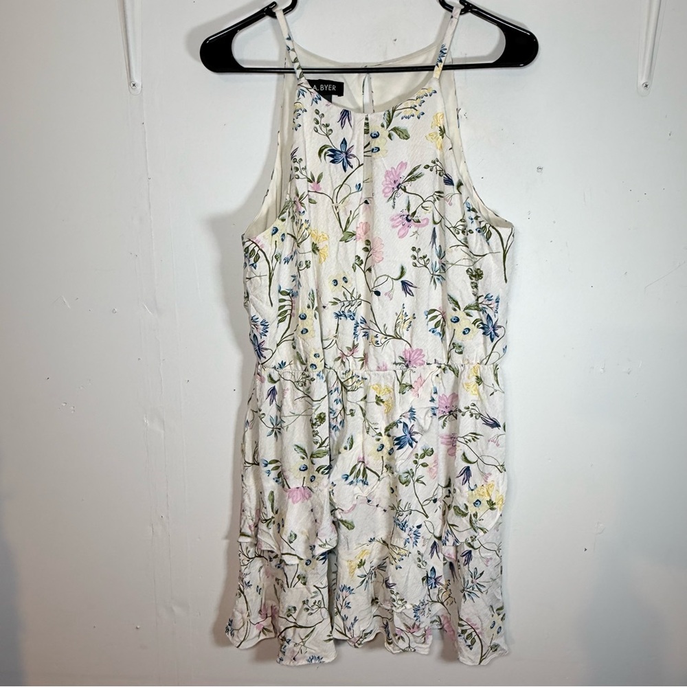 WOMENS XL DRESS FEMININE FLORAL COQUETTE FLOWY LINED MODEST MINI COUNTRY SUN
